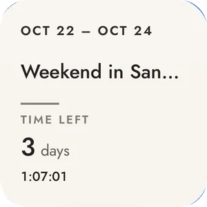 Countdown widget in the look Ivory