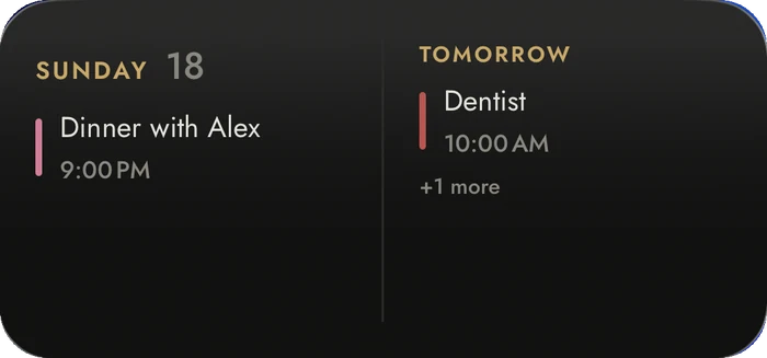 Marrow agenda widget.