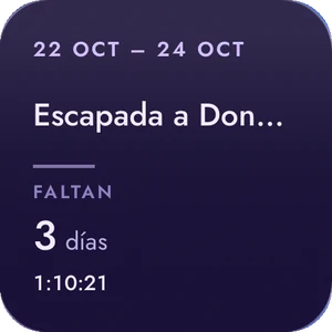Widget de cuenta atrás en la apariencia Nebulosa
